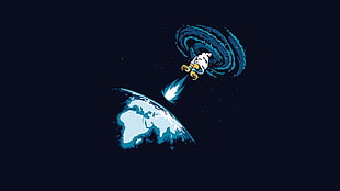 photo of alien destroying earth illustration HD wallpaper