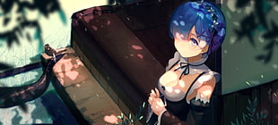 blue-haired anime character digital wallpaper, Re:Zero Kara Hajimeru Isekai Seikatsu, Rem (Re: Zero)