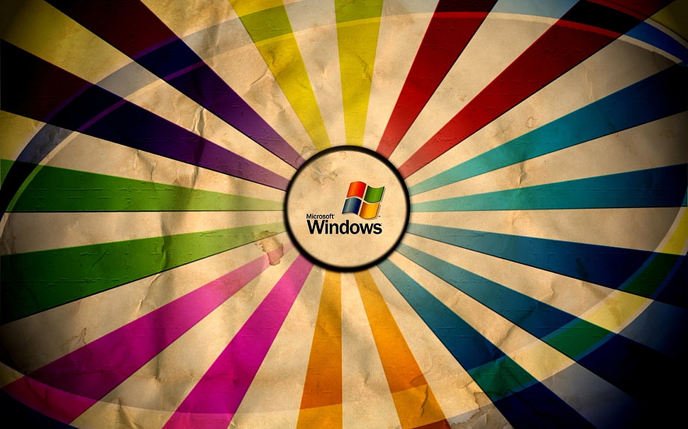 Microsoft Windows logo with multi-colored rays HD wallpaper