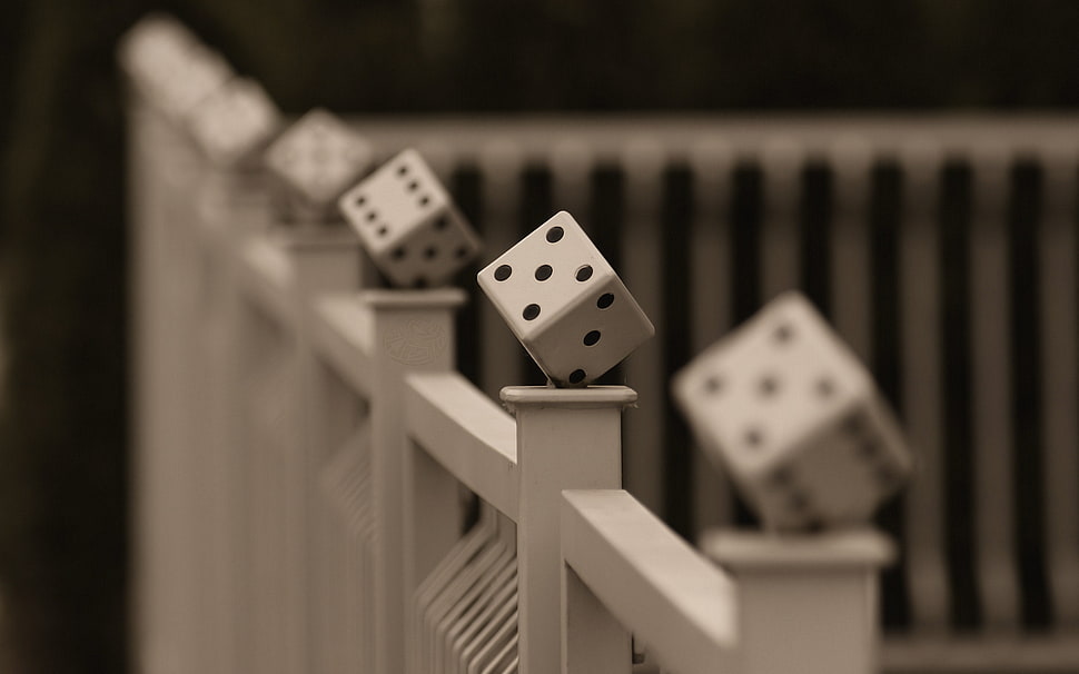 6-sided dice selective focus photograph HD wallpaper
