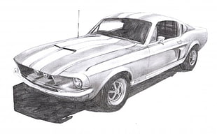 Ford Mustang sketch HD wallpaper