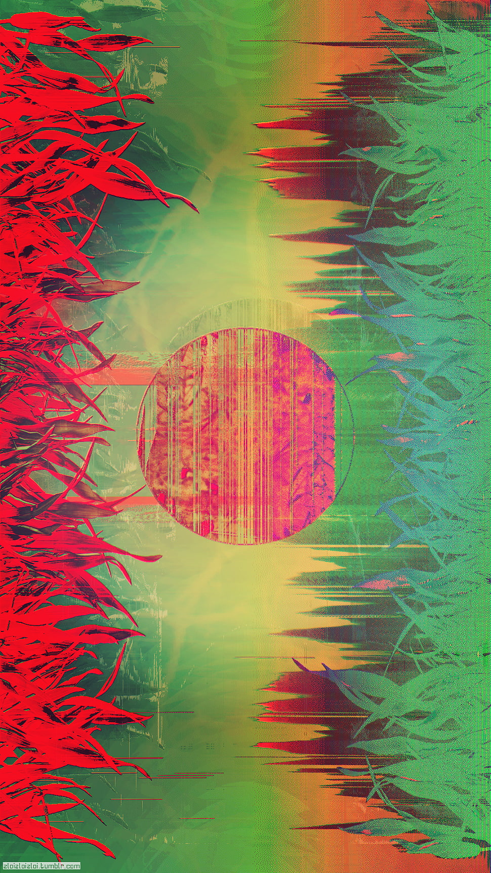 red and yellow illustration, glitch art, abstract, vaporwave, LSD HD wallpaper