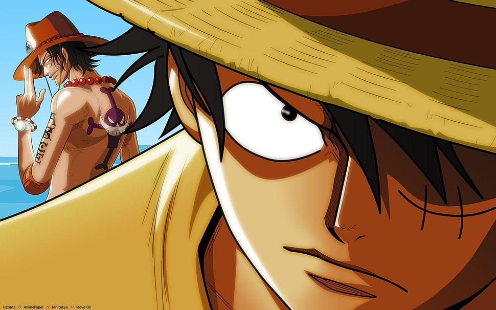 Monkey D. Luffy and Portgas D. Ace, One Piece, Monkey D. Luffy, Portgas D. Ace, anime boys HD wallpaper