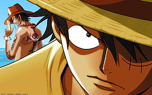 Monkey D. Luffy and Portgas D. Ace, One Piece, Monkey D. Luffy, Portgas D. Ace, anime boys