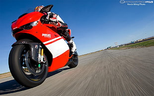 red and black RC car, Ducati, motorcycle