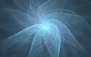 blue flower-shape light wave abstract illustration