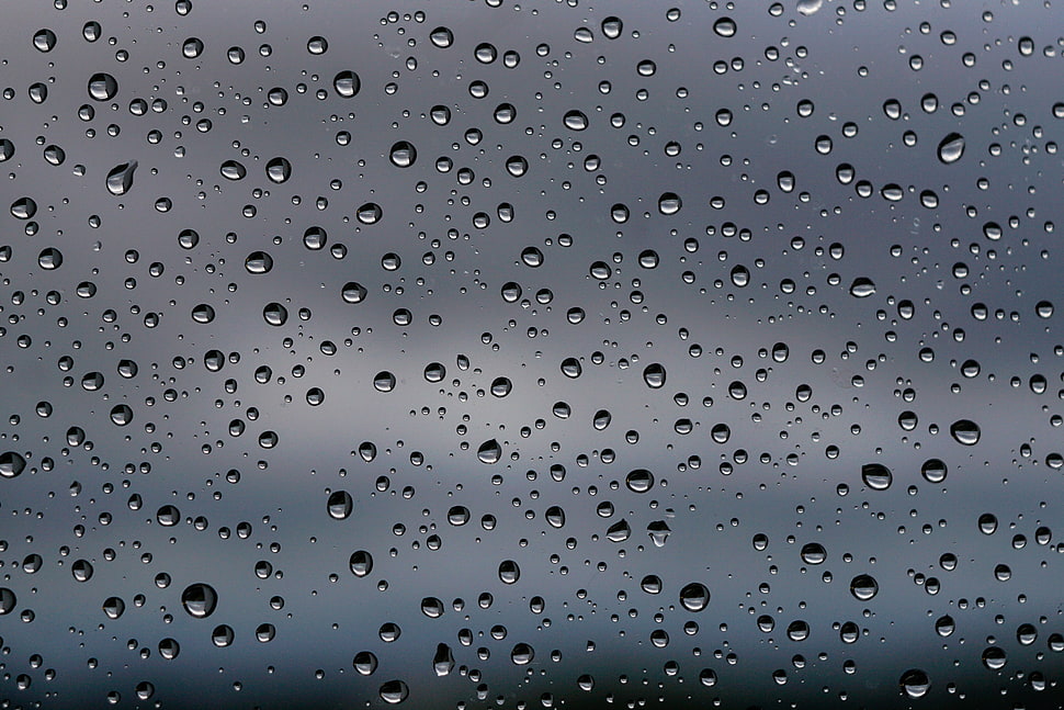 Drops,  Surface,  Glass HD wallpaper