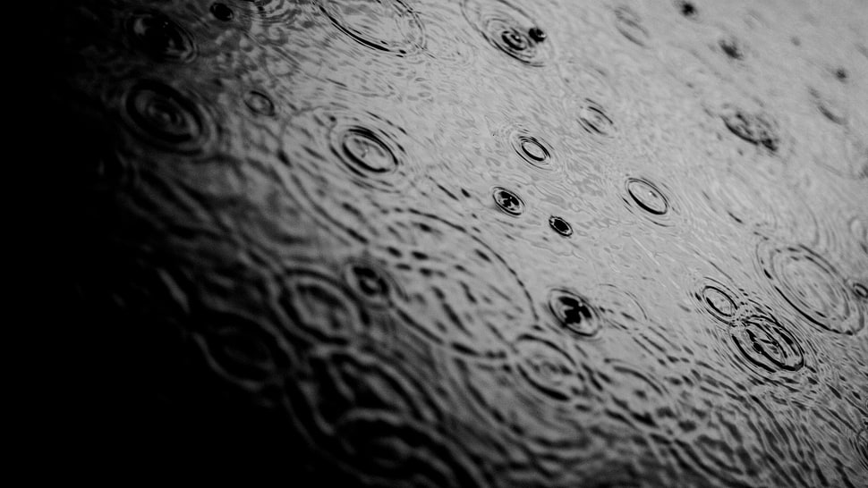 body of water, rain, nature, water drops, ripples HD wallpaper