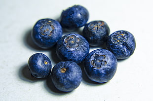 eight blue berries, Blueberries, Berries, Close-up