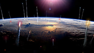 Earth illustration, science fiction HD wallpaper