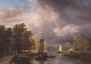two sailing boats illustration