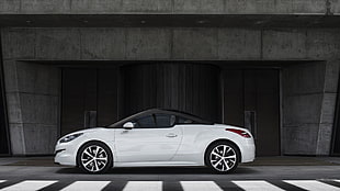 white Peugeot ZCR coupe, Peugeot RCZ, Peugeot, white cars, vehicle