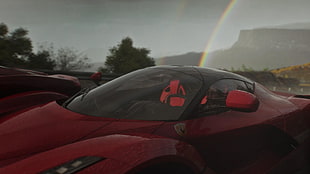 black and red car steering wheel, video games, Driveclub, Ferrari LaFerrari, Ferrari
