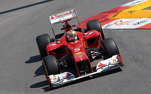 red racing car, Ferrari, Fernando Alonso, Formula 1