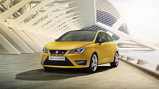 yellow SEAT Leon 3-door hatchback, Seat Ibiza, car, concept cars, yellow cars