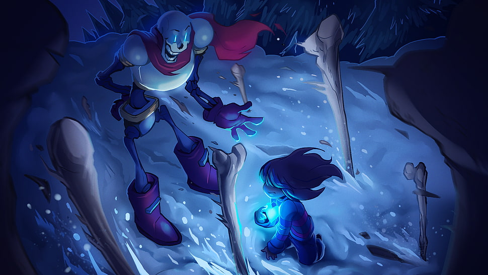 Undertale, Frisk, Papyrus HD wallpaper