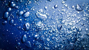 water dew drop wallpaper, Maÿ Leyvraz, blue, water, liquid HD wallpaper
