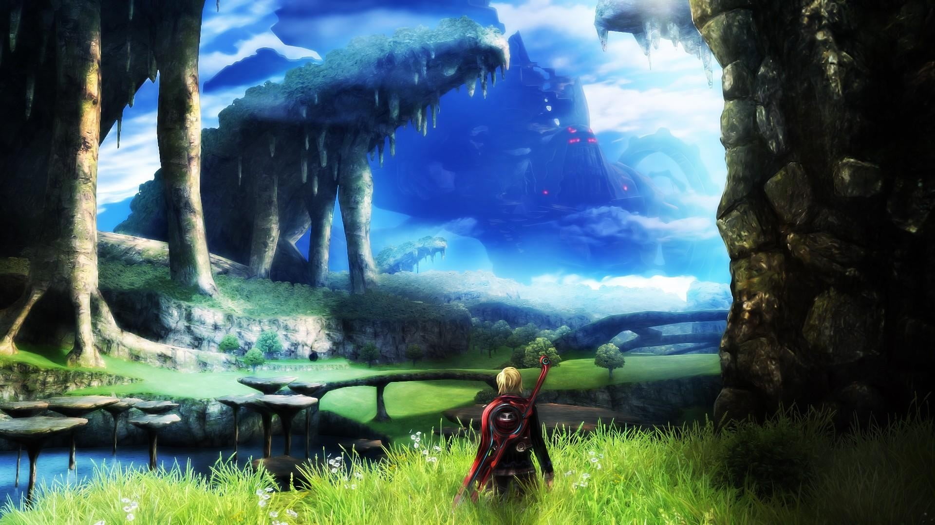 man standing on grass digital wallpaper, Shulk, Xenoblade Chronicles