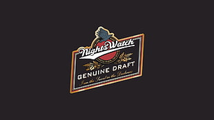 Nights Watch Genuine Draft logo, Game of Thrones, beer, Night's Watch