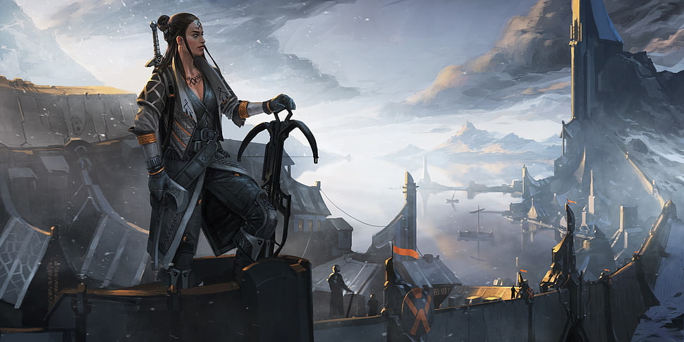 man with sword and crossbow digital wallpaper, fantasy art, Endless Legend HD wallpaper