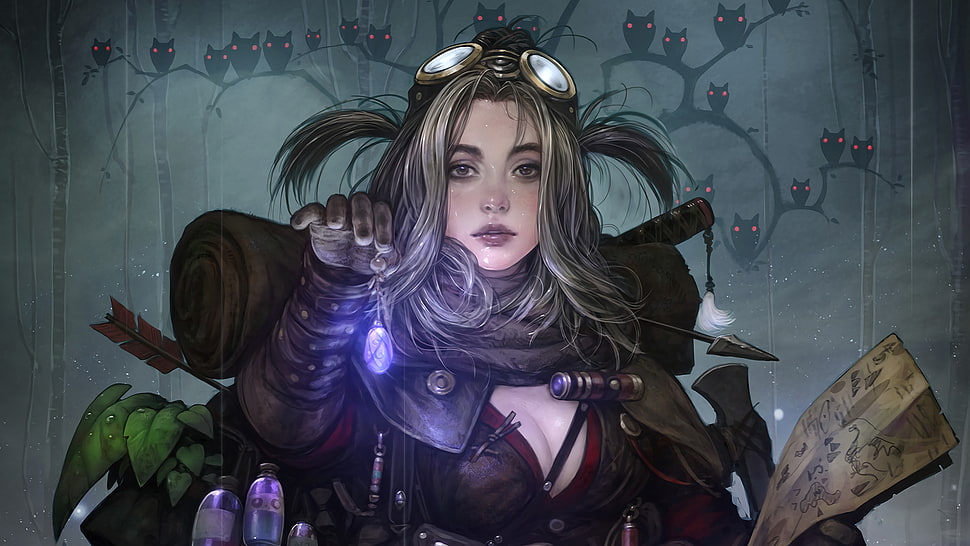 female anime character HD wallpaper