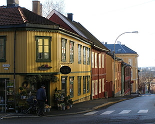photo of yellow and red house