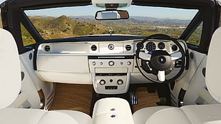 white and black car stereo, Rolls-Royce Phantom, car HD wallpaper