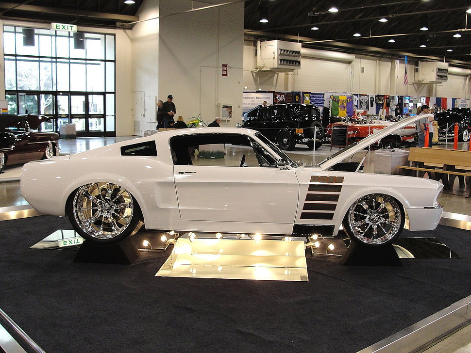 1968 white Ford Mustang coupe, car HD wallpaper
