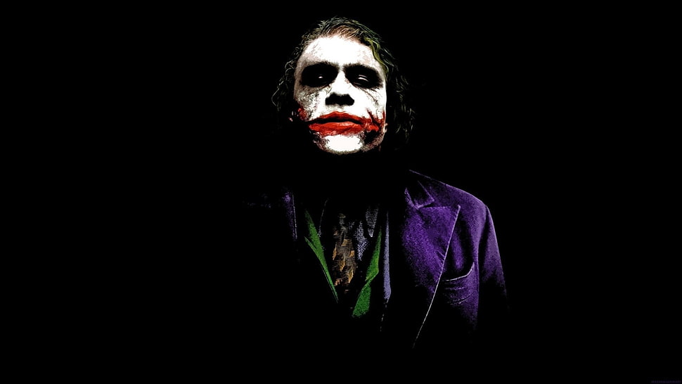 The Joker, Joker, DC Comics, black, Heath Ledger HD wallpaper
