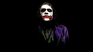 The Joker, Joker, DC Comics, black, Heath Ledger