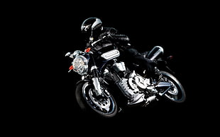 man riding standard motorcycle HD wallpaper