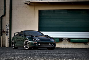 green coupe HD wallpaper