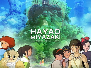 Hayao Miyazaki cartoon poster, Hayao Miyazaki, Studio Ghibli, anime
