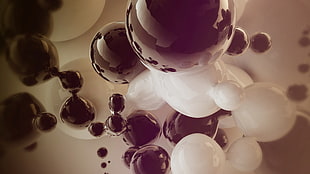 white and black bubbles illustration