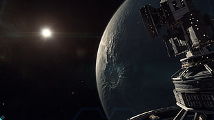 gray outer space satellite, Star Citizen, video games