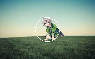 gray haired anime character, anime, blurred, nature, Totsuka Saika