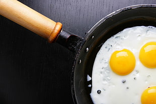 sunny side-up egg on cooking pan