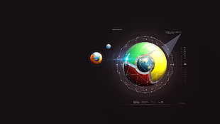 Mozilla Firefox and Google Chrome logos HD wallpaper