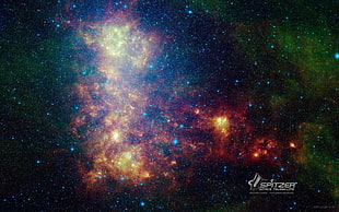 galaxy illustration, space, Spitzer Space Telescope, digital art, space art HD wallpaper