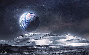planet Earth, space, white, Earth, stars HD wallpaper