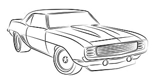 muscle car sketch HD wallpaper