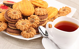 cookies and cup of tea HD wallpaper