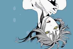 female anime character digital wallpaper, NieR, Kaine (NierR), simple background
