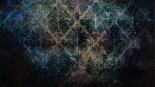black and gray floral graphics, texture, grunge, abstract