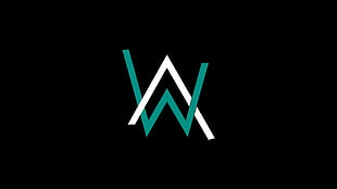 teal and whtie logo, Alan Walker, musician HD wallpaper