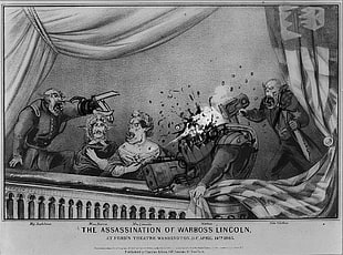 The Assassination of Warboss Lincoln grayscale photo, orcs, Warhammer 40,000, Abraham Lincoln, theater HD wallpaper