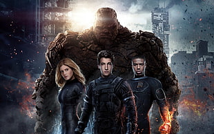Fantastic Four movie cover, Fantastic Four, movies, The Thing, Human Torch HD wallpaper