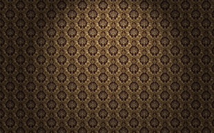 brown and beige floral textile