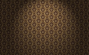 brown and beige floral textile
