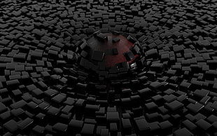 brown dome surrounded by black pieces photography